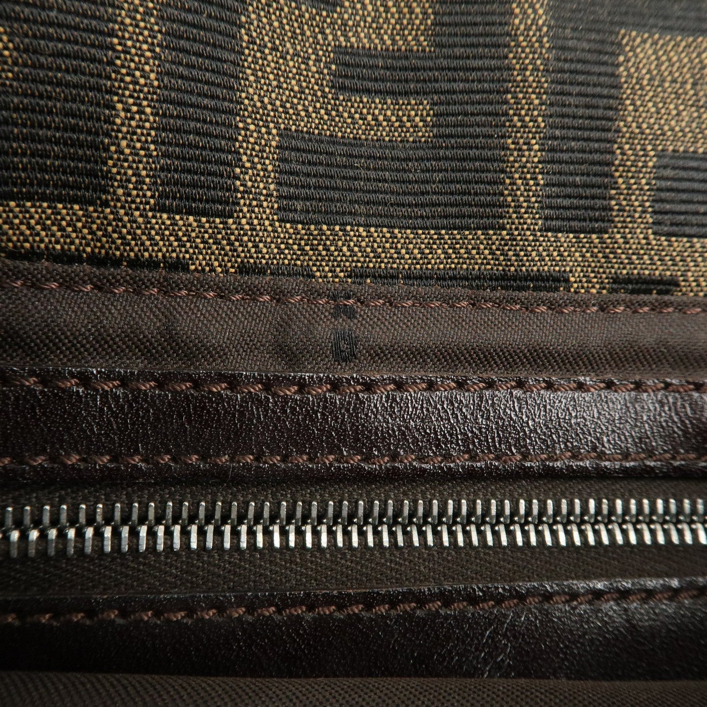 FENDI Zucca Mamma Buguette Canvas Shoulder Bag Brown Black 26424