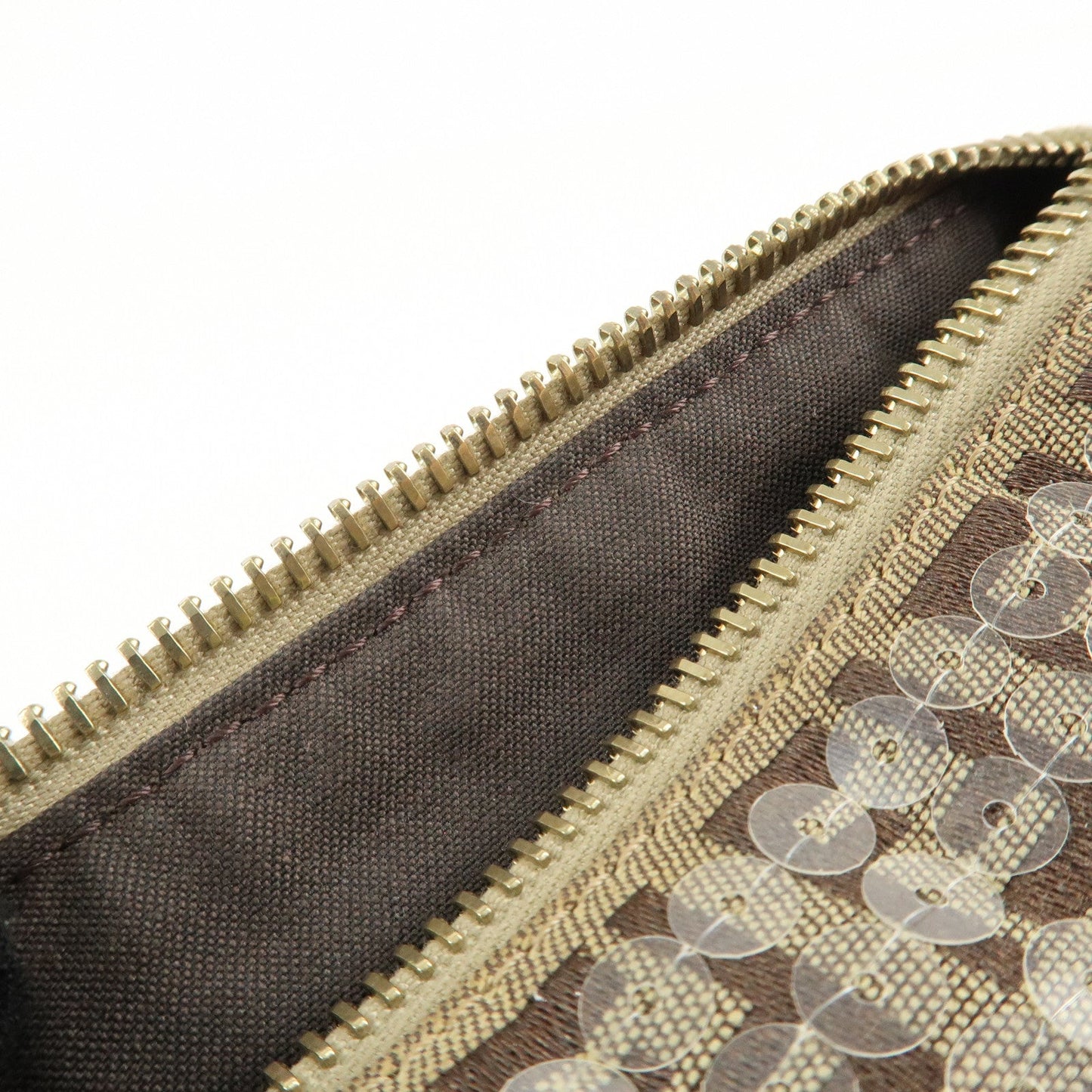 FENDI Zucchino Flip Sequin Canvas Patent Leather Boston Bag 8BL071