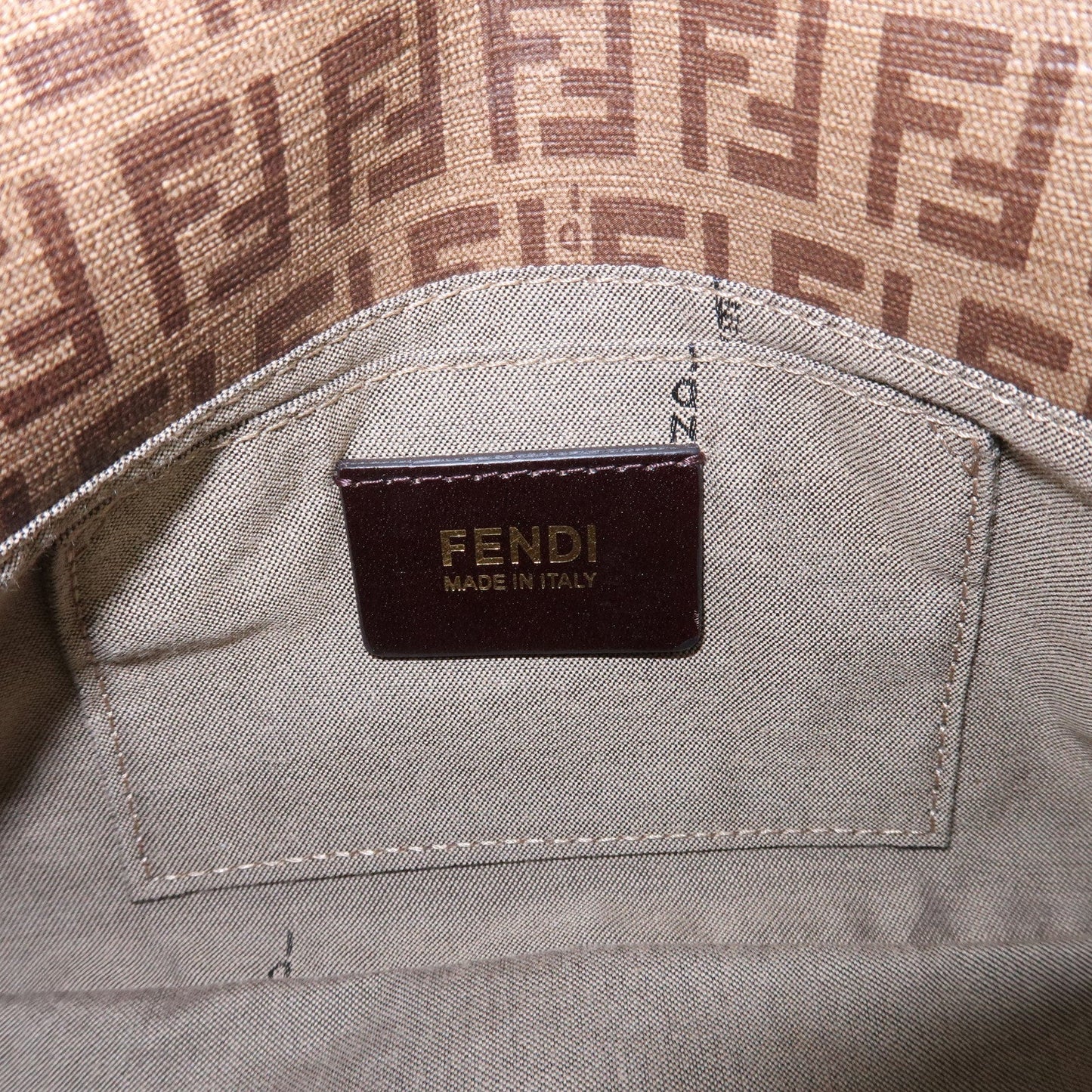 FENDI Zucchino Mini Mamma Baguette PVC Leather Hand Bag 8BR180