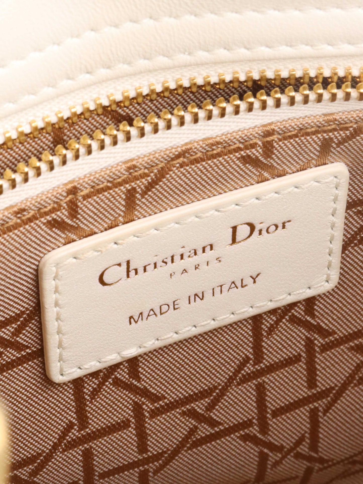 Dior White Small Lady Dior Bag GHW.