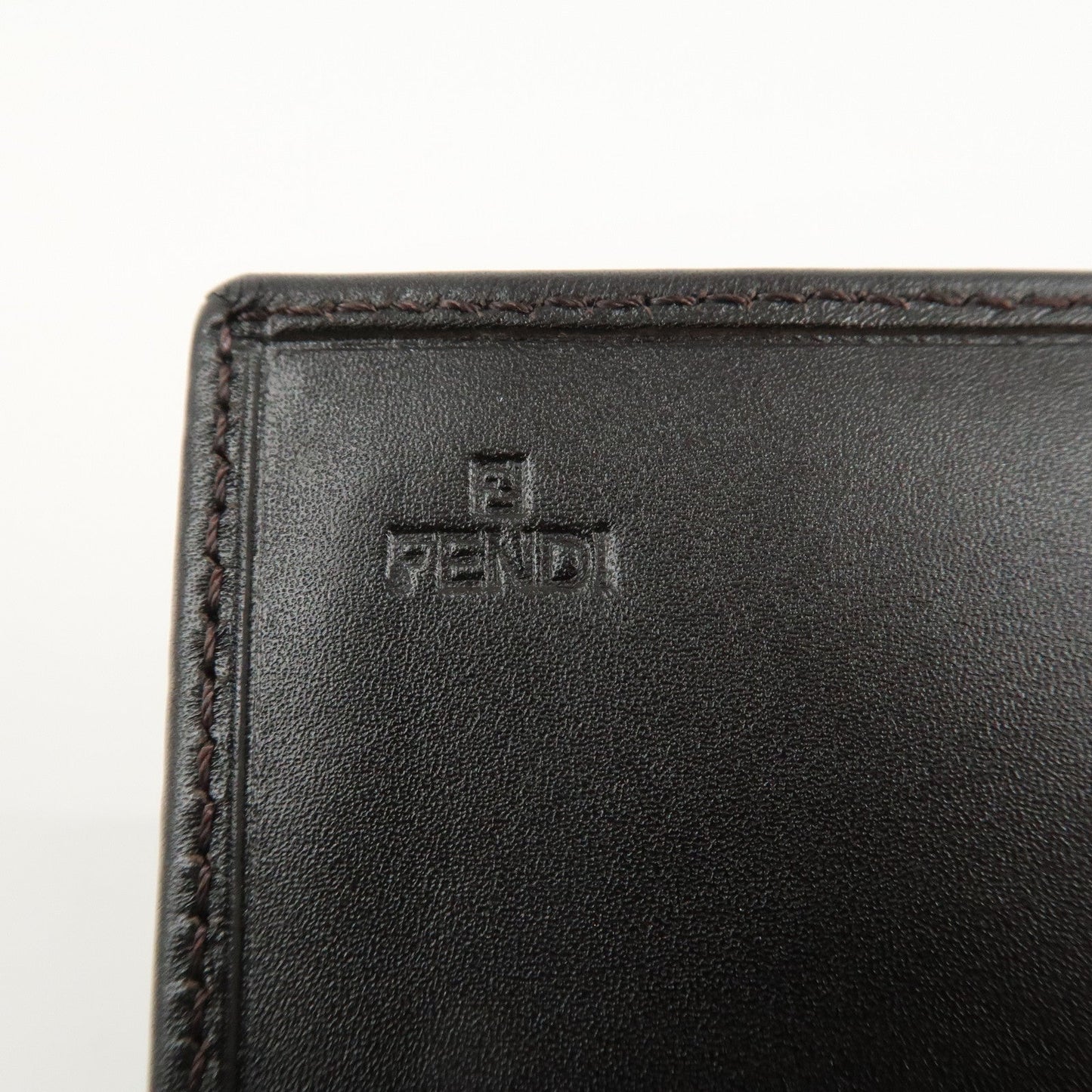 FENDI Zucca Canvas Leather Long Wallet Brown 8M0000