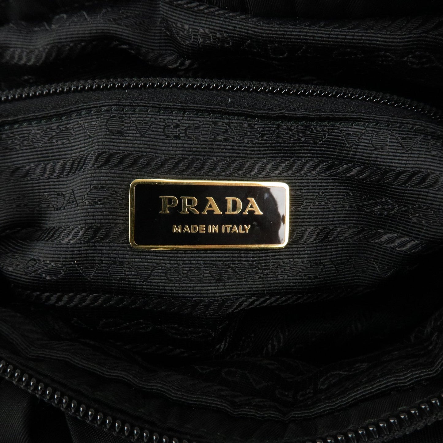 PRADA Nylon Leather Ribbon 2Way Shoulder Bag Black BN1631