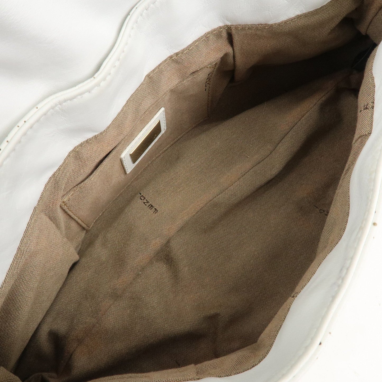 FENDI Zucca Leather Shoulder Bag Hand Bag White 8BR445
