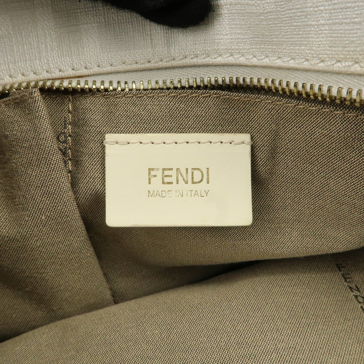 FENDI Zucca PVC Leather Shoulder Bag White Gold Hardware 8BR628