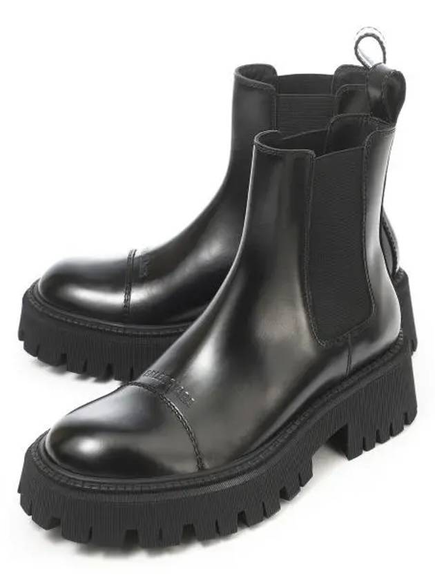Luxury Balenciaga Trending 2026 Tractor Leather Chelsea Boots Black