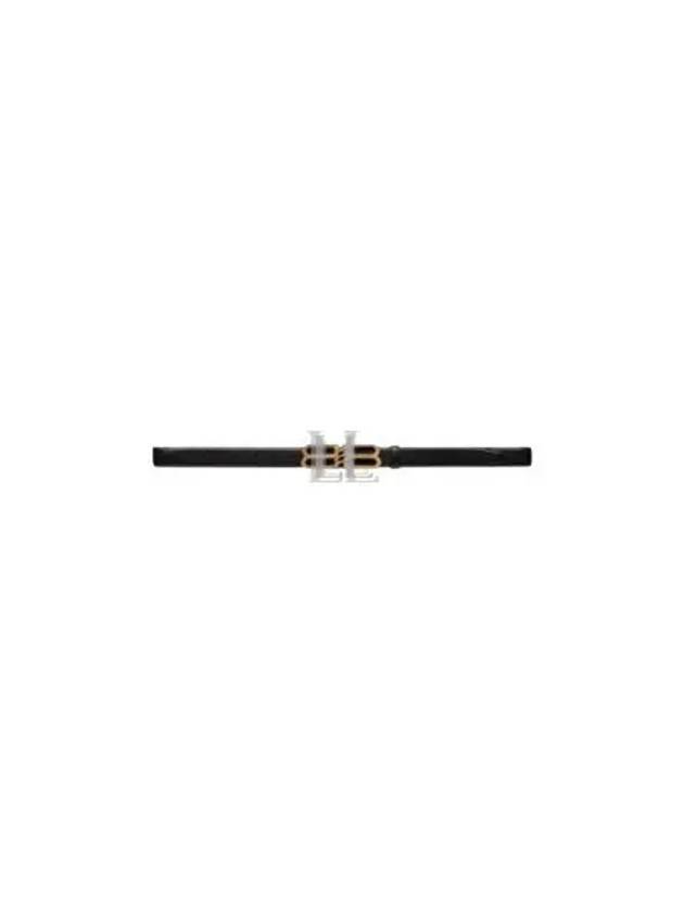 Luxury Balenciaga Trending 2026 BB Signature 30 Buckle Leather Belt Black