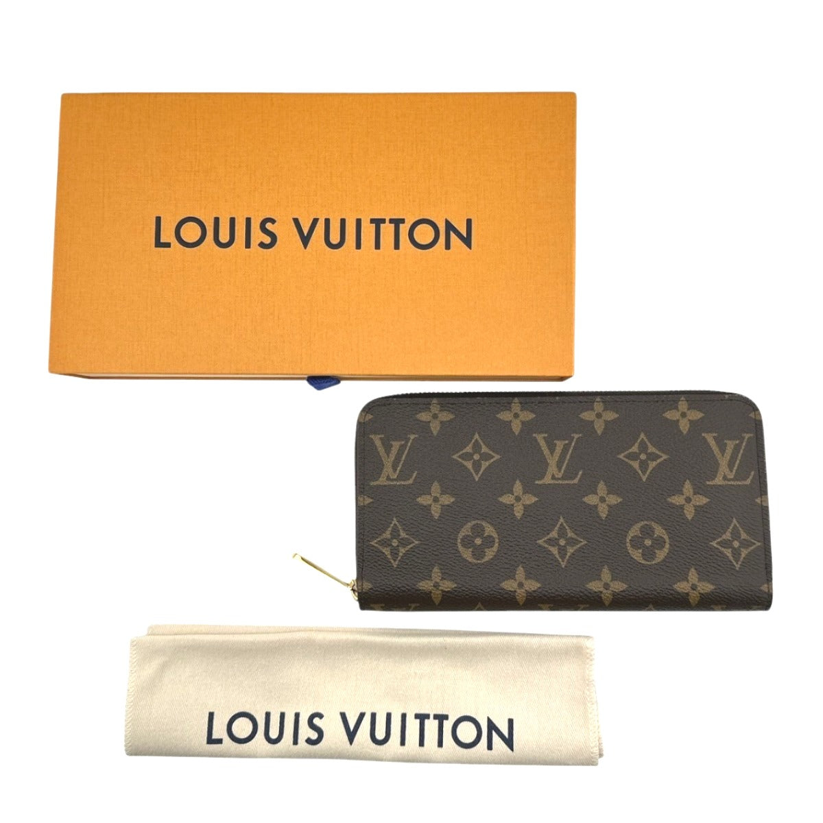 LOUIS VUITTON Long Wallet Purse M42616 Monogram canvas Brown Monogram Zippy wallet