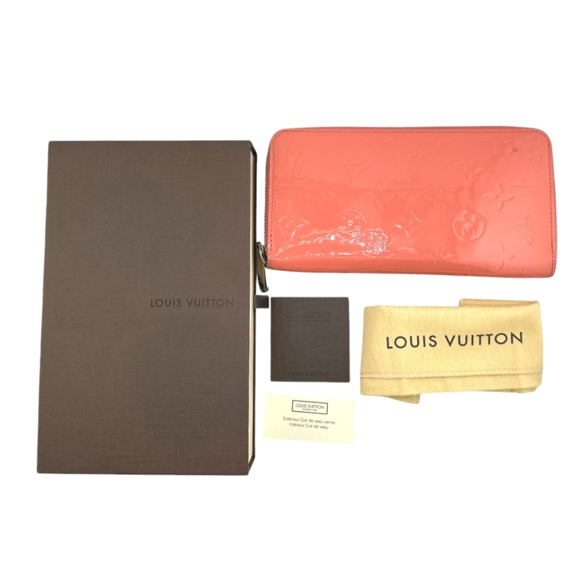 LOUIS VUITTON Long Wallet Purse M93202 Monogram Vernis Rose rich Zip Around Vernis Zippy wallet Women