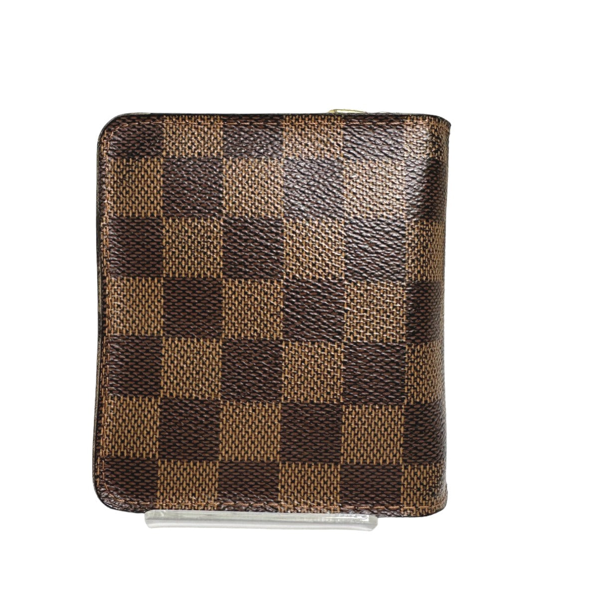 LOUIS VUITTON Bifold Wallet N61668 Damier canvas Brown Wallet with pocket zipper for cards Damier Compact zip unisex(Unisex)