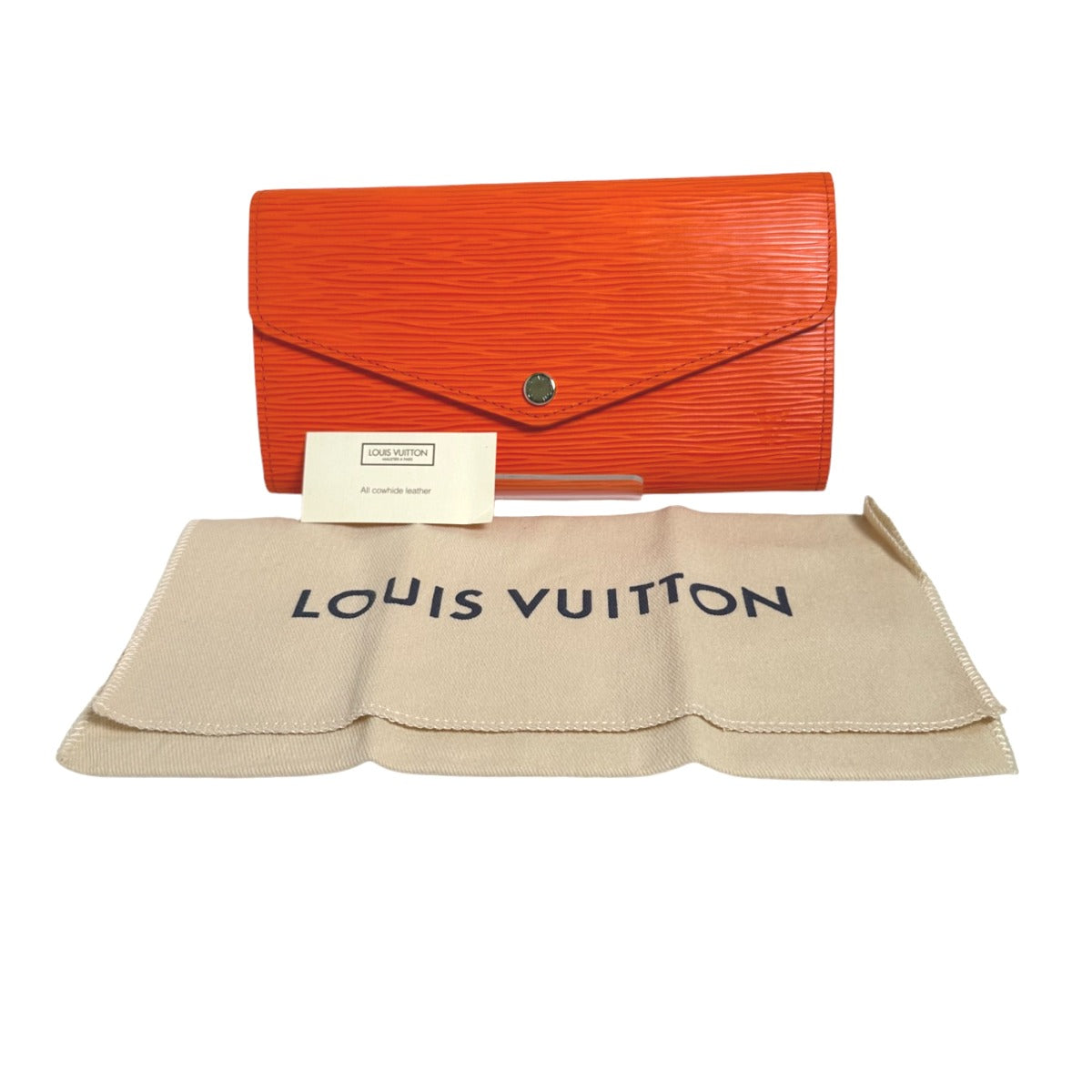 LOUIS VUITTON Long Wallet Purse M60584 Epi Leather Orange Long Wallet Purse Epi Portefeuille Sara Women