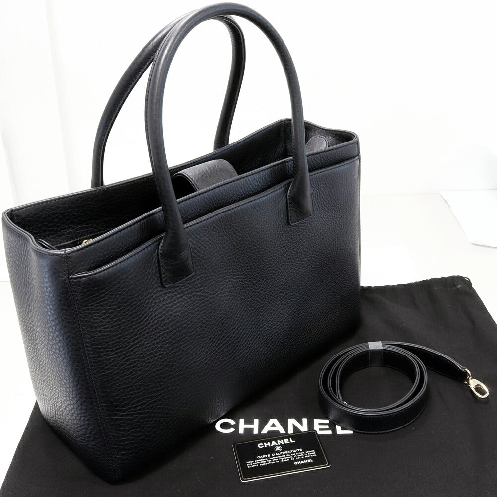 Chanel Soft Caviar Skin Executive 2way Tote Bag Classic Flap