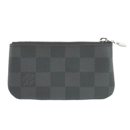 LOUIS VUITTON Key case Key holder Damier Grafitto Canvas gray Key case Key holder for coin pocket Graphite Pochette Cre mens
