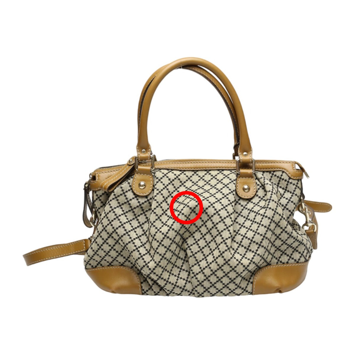 GUCCI Tote Bag 247902 canvas Beige x brown 2WAYShoulder Bag Diamante Women