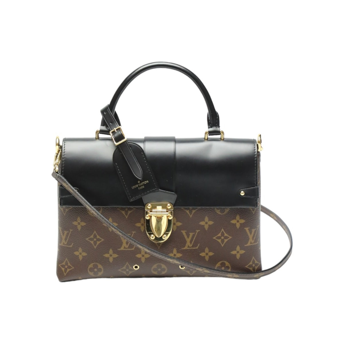 LOUIS VUITTON Shoulder Bag Monogram canvas Brown handbag One-handle flap bag Women