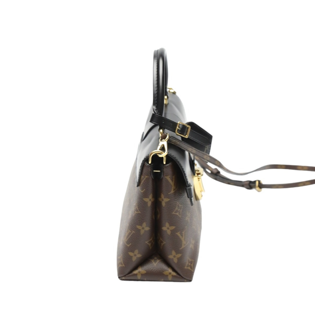 LOUIS VUITTON Shoulder Bag Monogram canvas Brown handbag One-handle flap bag Women