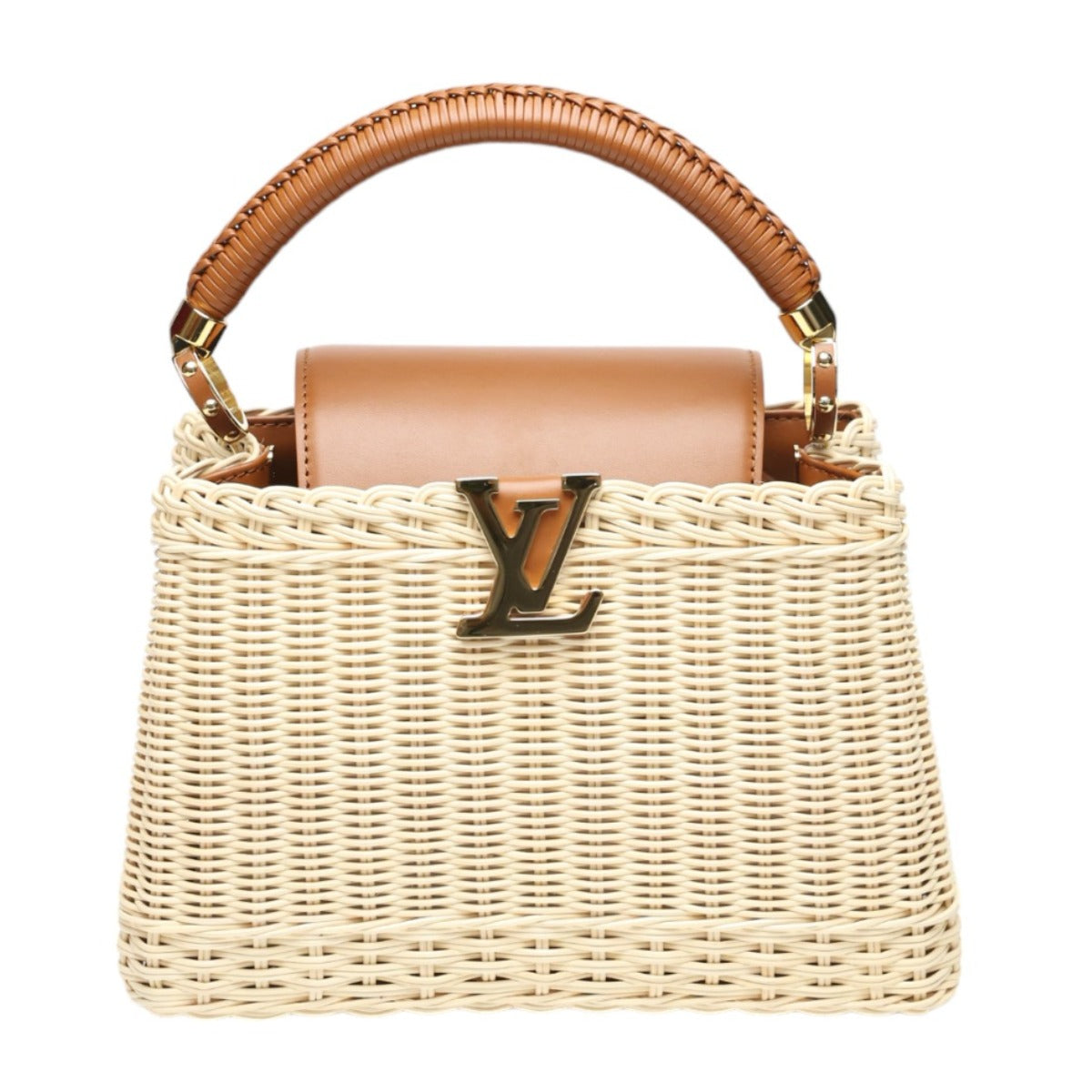 LOUIS VUITTON Shoulder Bag M22173 Leather, Rattan Brown x beige Leather x Rattan