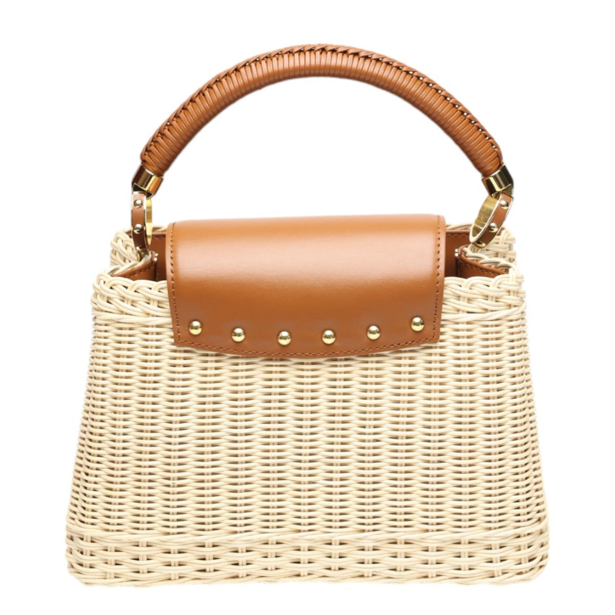 LOUIS VUITTON Shoulder Bag M22173 Leather, Rattan Brown x beige Leather x Rattan