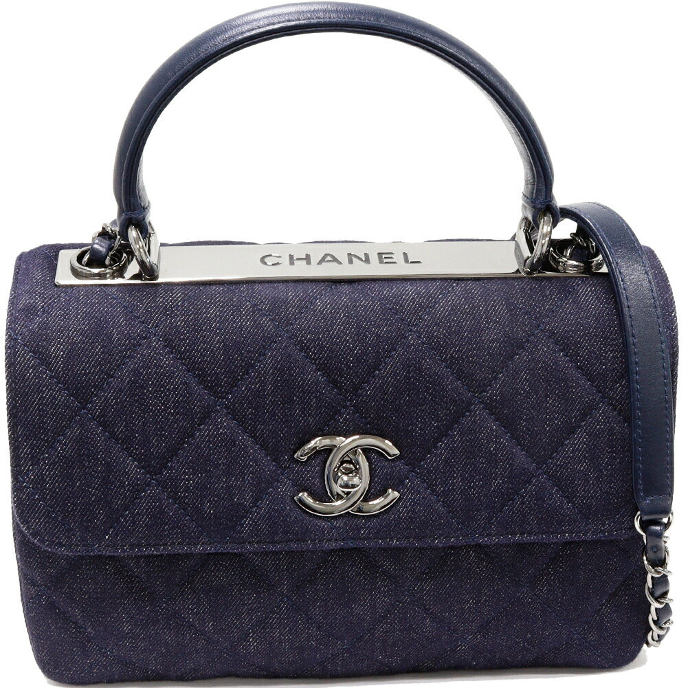 Chanel Canvas Matelassé 2way Bag Classic Flap