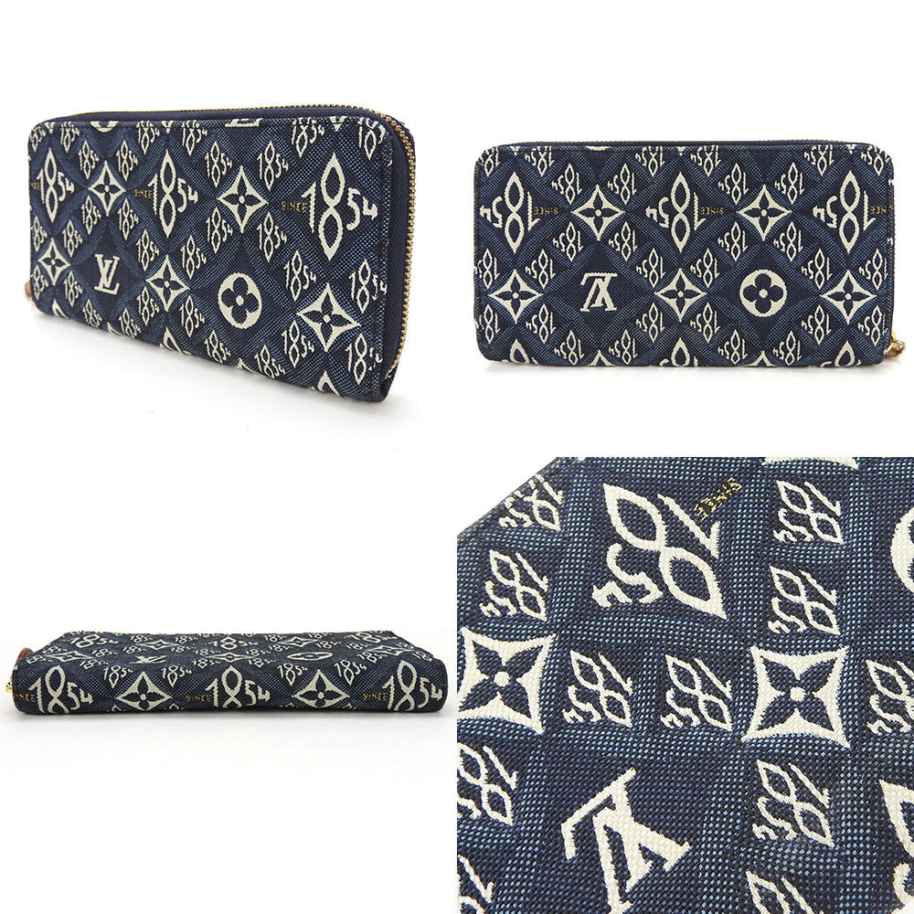 LOUIS VUITTON Long Wallet Purse M80212 Monogram Jaguar blue since1854 Zippy wallet