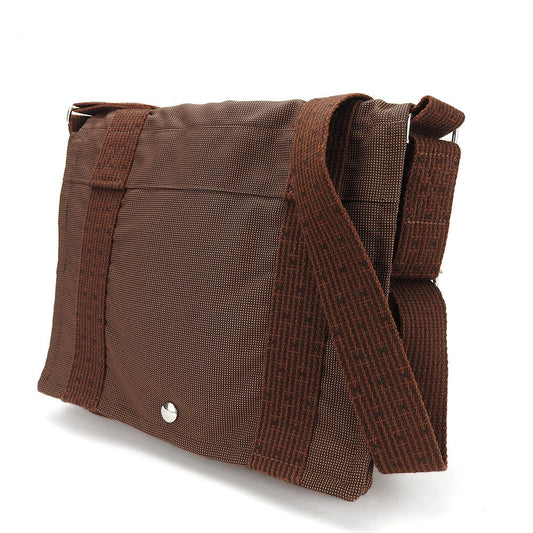 HERMES Shoulder Bag canvas Brown Her Line Bassus PM unisex(Unisex) Used