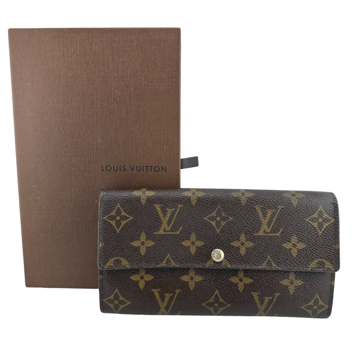 LOUIS VUITTON Long Wallet Purse M61734 Monogram canvas Brown Long Wallet with Zipper Monogram Portefeuille Sara Women(Unisex)