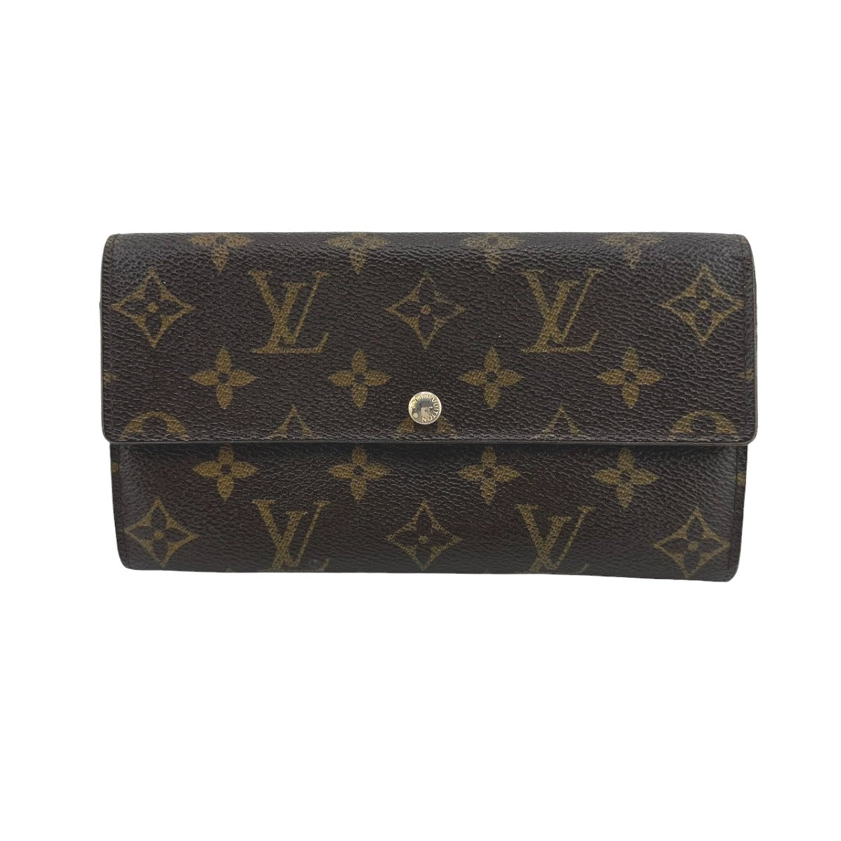 LOUIS VUITTON Long Wallet Purse M61734 Monogram canvas Brown Long Wallet with Zipper Monogram Portefeuille Sara Women(Unisex)