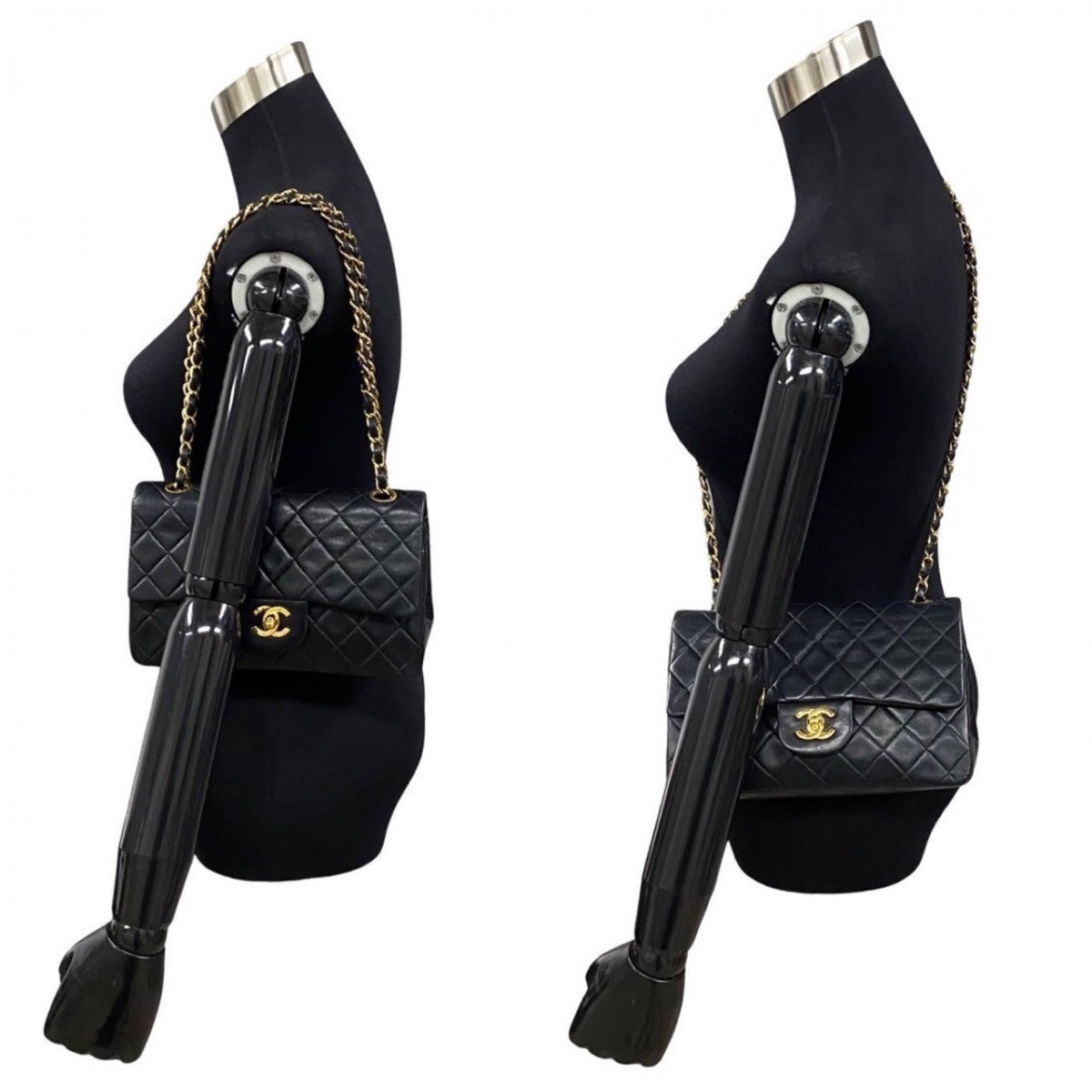 CHANEL Shoulder Bag lambskin black Double flap Matrasse Women