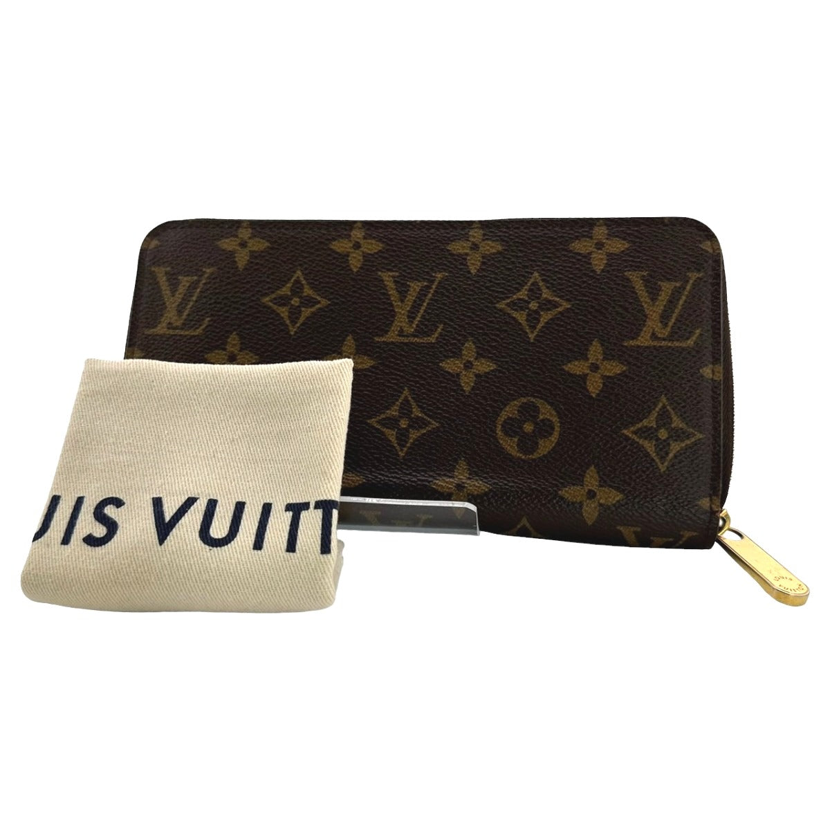 LOUIS VUITTON Long Wallet Purse M42616 Monogram canvas Brown Zip Around Monogram Zippy wallet mens(Unisex)