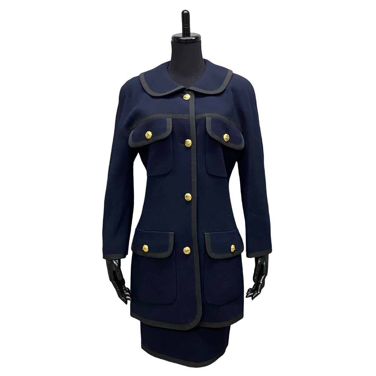 CHANEL setup Wool, Silk Navy COCO Mark Women 40