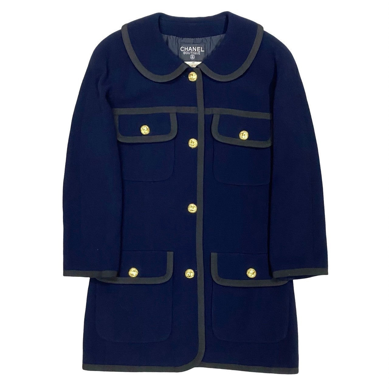 CHANEL setup Wool, Silk Navy COCO Mark Women 40
