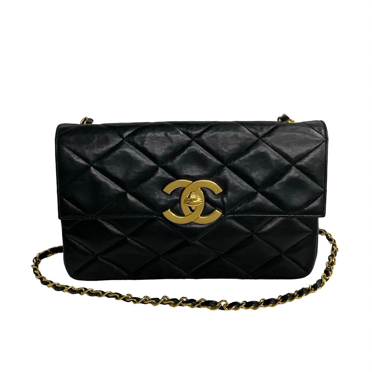 CHANEL Shoulder Bag lambskin black COCO Mark Matrasse Women