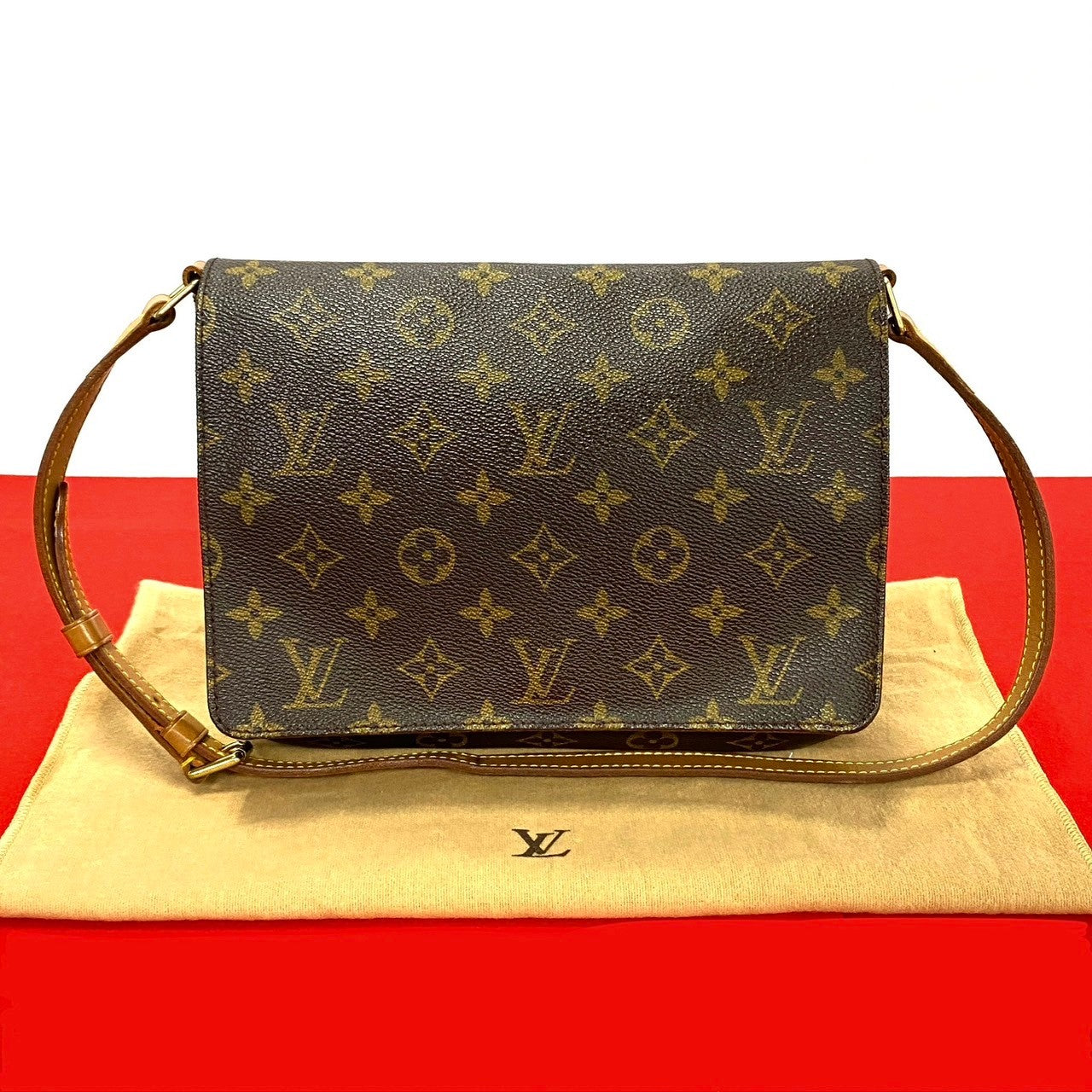 LOUIS VUITTON Shoulder Bag M511257 Leather, PVC Brown Musette tango short Women
