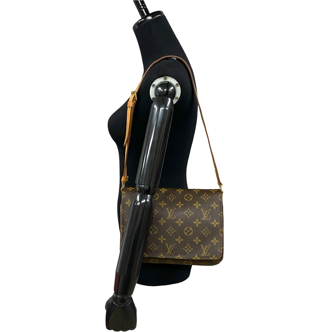 LOUIS VUITTON Shoulder Bag M511257 Leather, PVC Brown Musette tango short Women