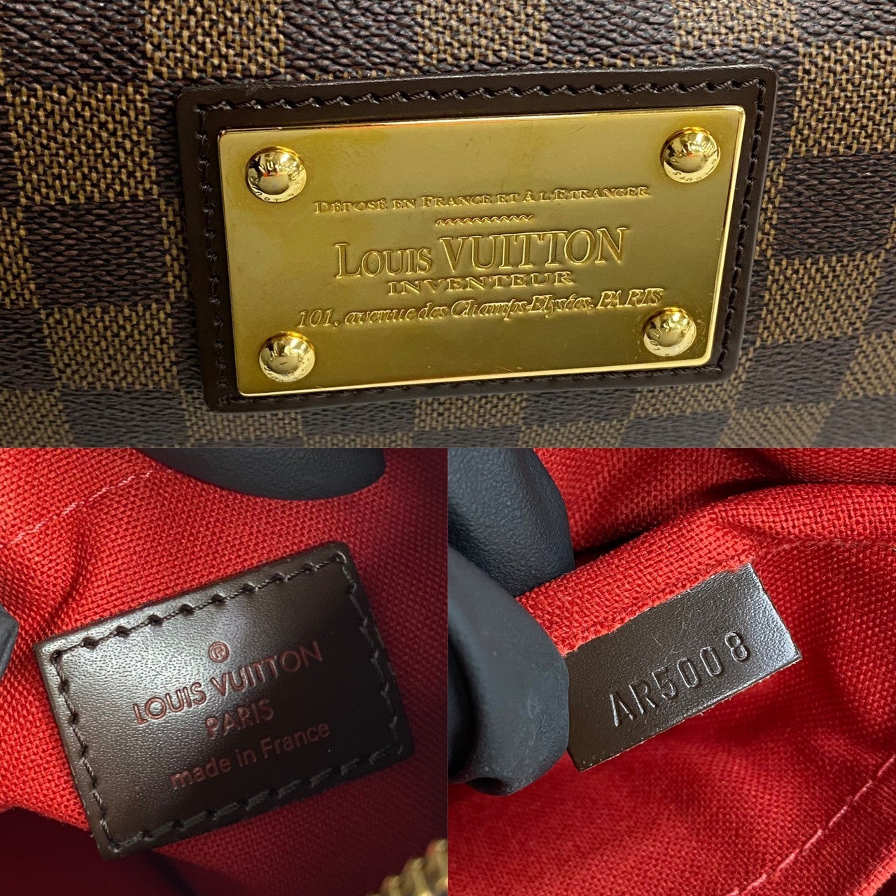 LOUIS VUITTON Shoulder Bag N48180 Leather, PVC Brown Damier Thames PM Women