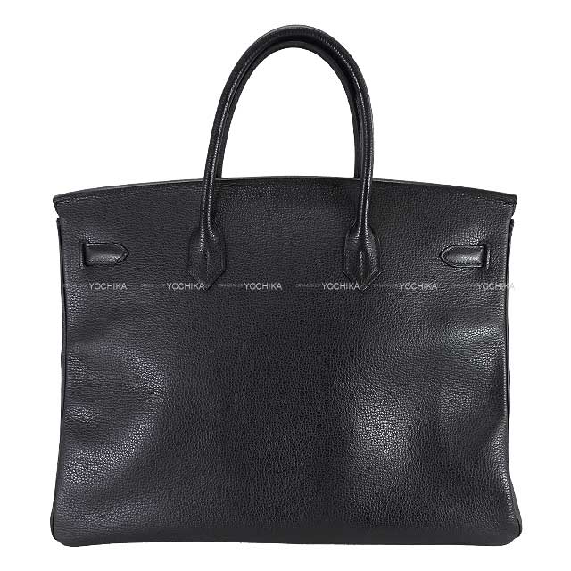 HERMES Handbag Birkin40 Noir (Black) Ardennes Silver HW Stamp ?K