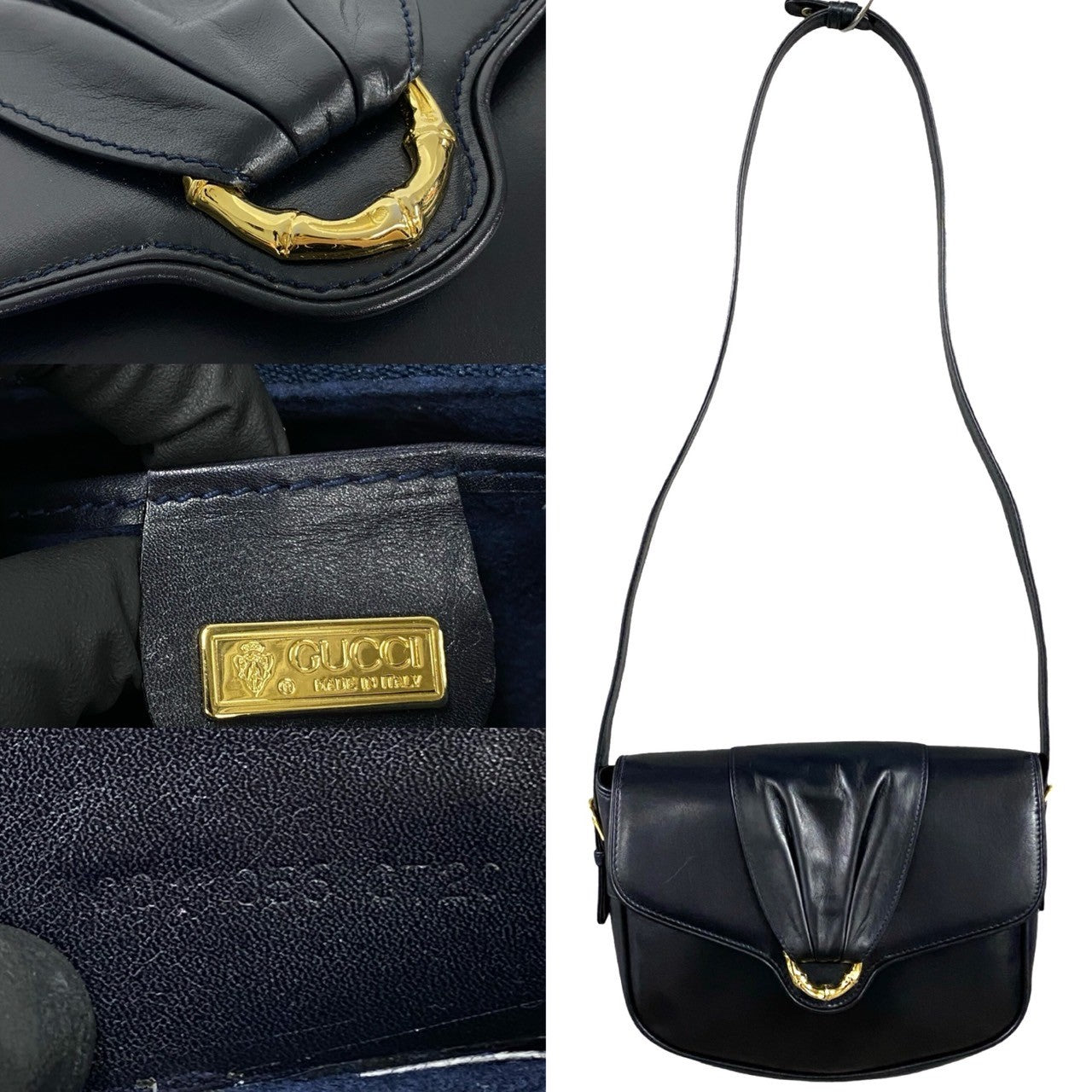 Gucci Old Gucci Bamboo Leather Shoulder Bag