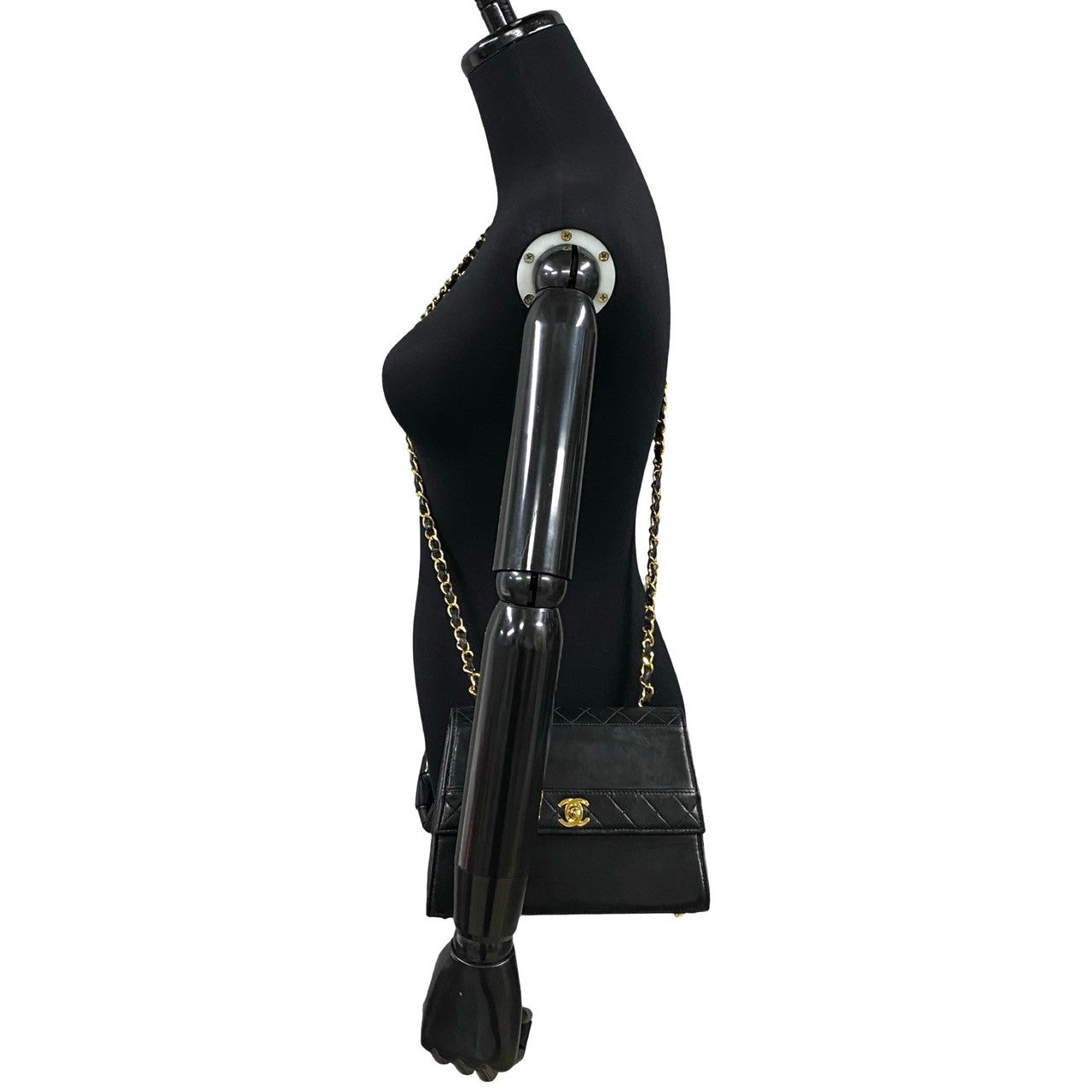 CHANEL Shoulder Bag lambskin black COCO Mark Matrasse Women