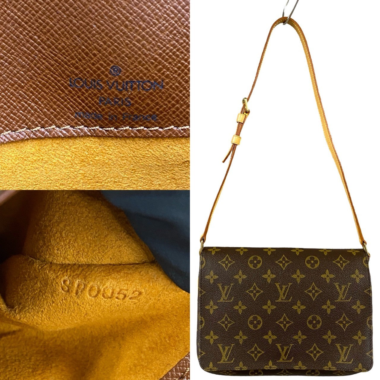 LOUIS VUITTON Shoulder Bag M51388 Leather, PVC Brown Monogram Musette Tango Long mens(Unisex)
