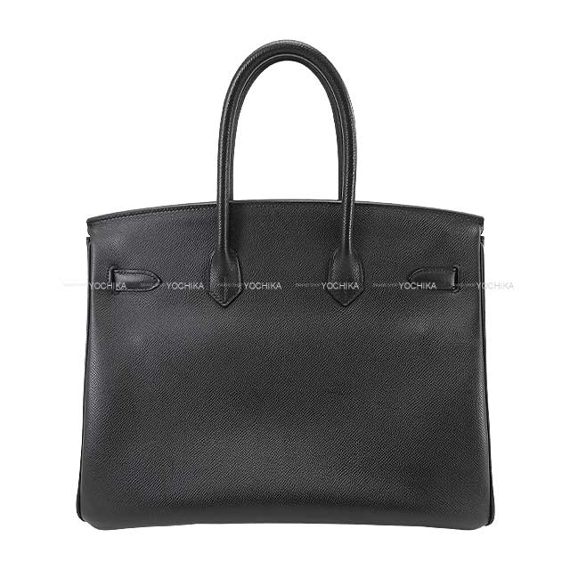 HERMES Handbag Birkin35 Noir (Black) Veau Epsom Silver HW Stamp ?P