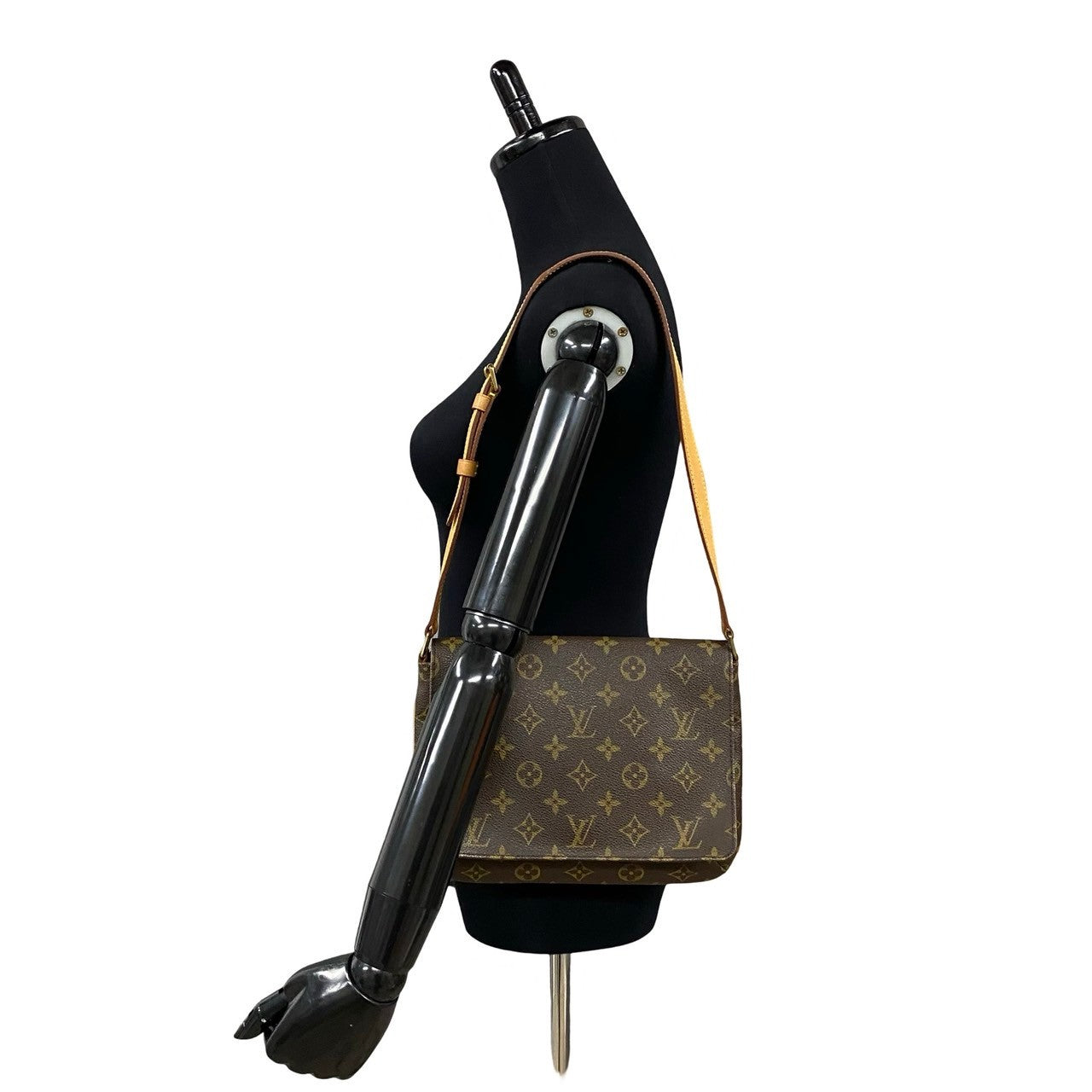LOUIS VUITTON Shoulder Bag M51257 Leather, PVC Brown Monogram Musette tango mens(Unisex)