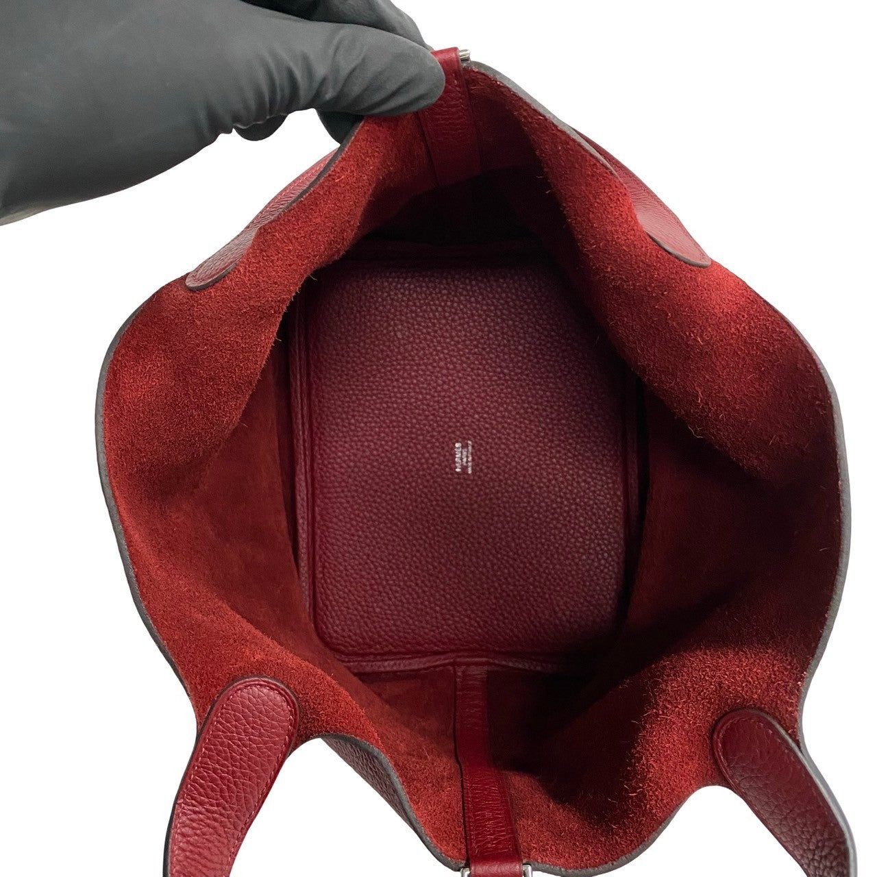 HERMES Handbag Taurillon Clemence Red Picotan lock
