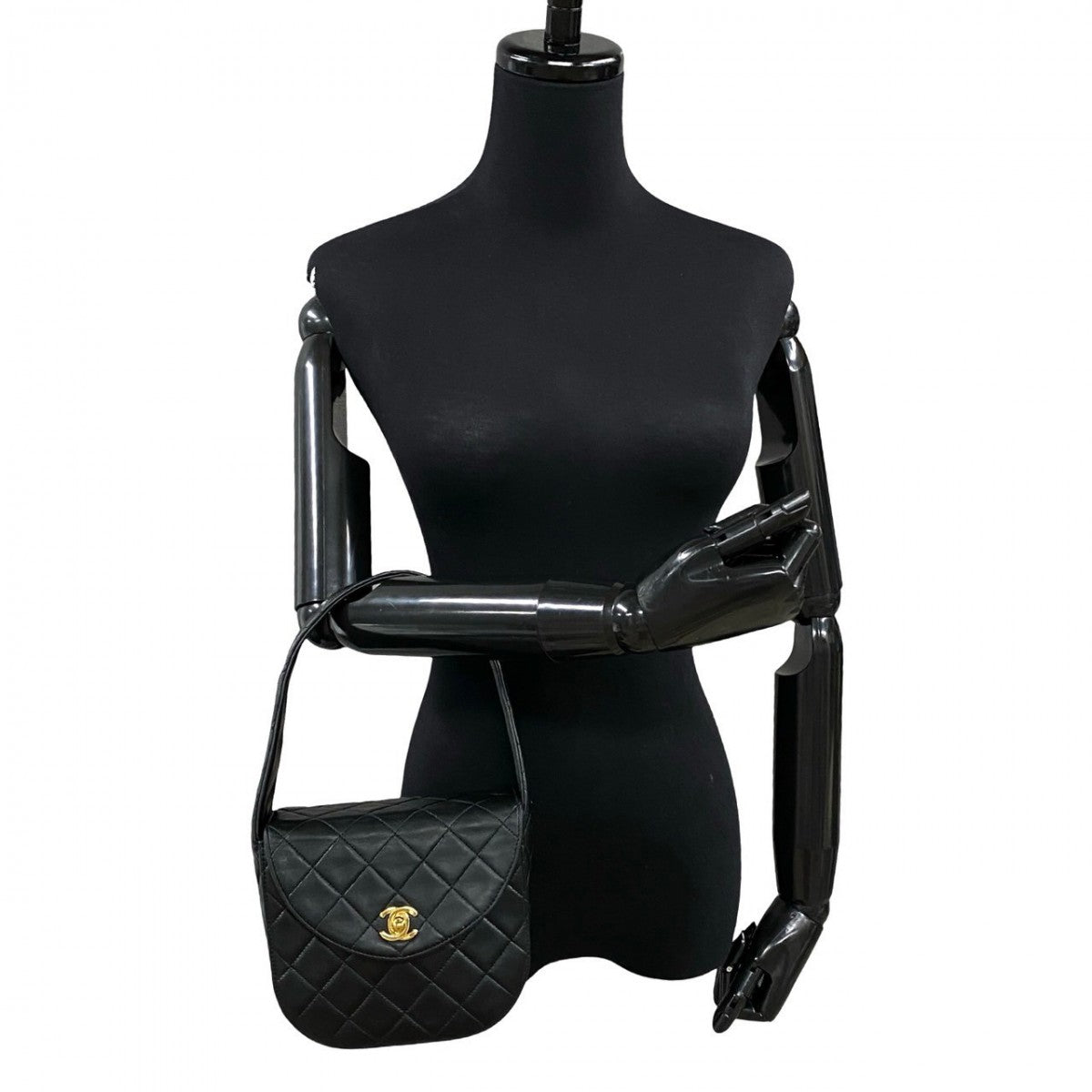 CHANEL Handbag lambskin black COCO Mark Matrasse Women