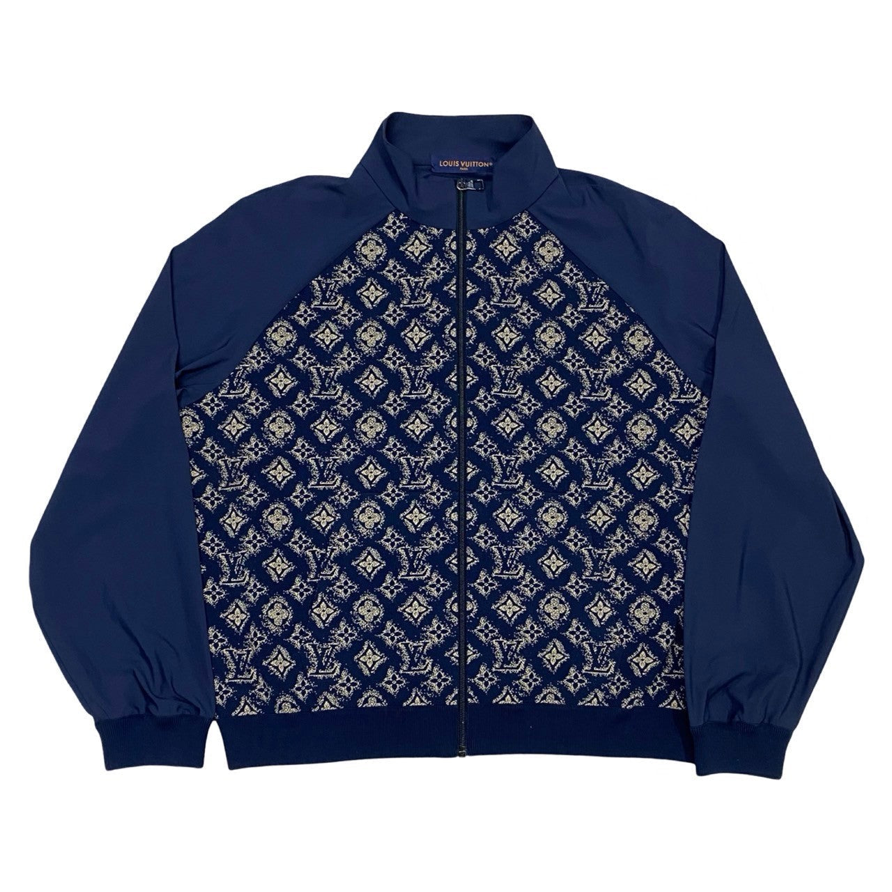 LOUIS VUITTON Nylon jacket Nylon, Cotton, Polyurethane Navy Monogram Technical cotton monogram track jacket mens L