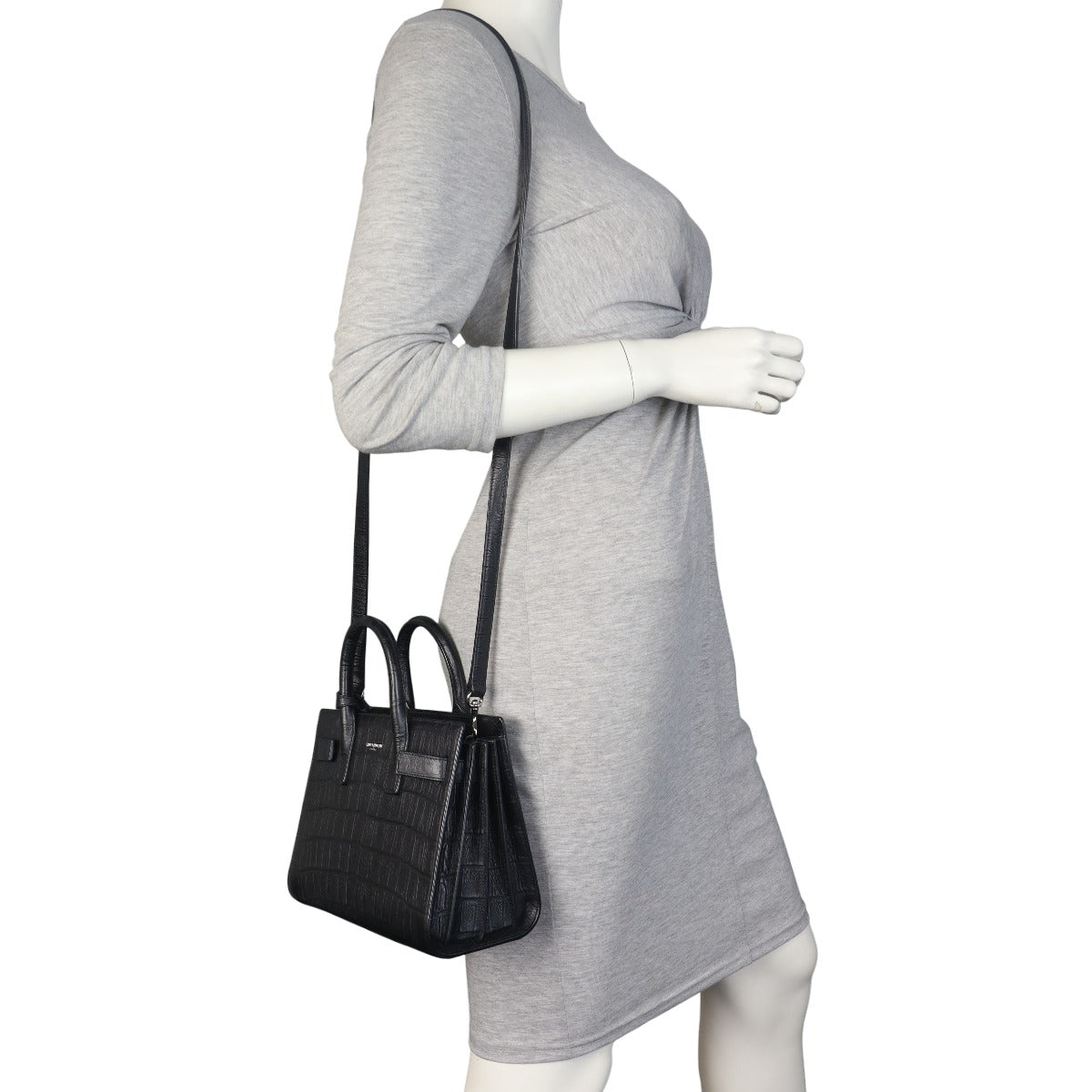 Saint Laurent Sac de Jour Nano Croc-Embossed