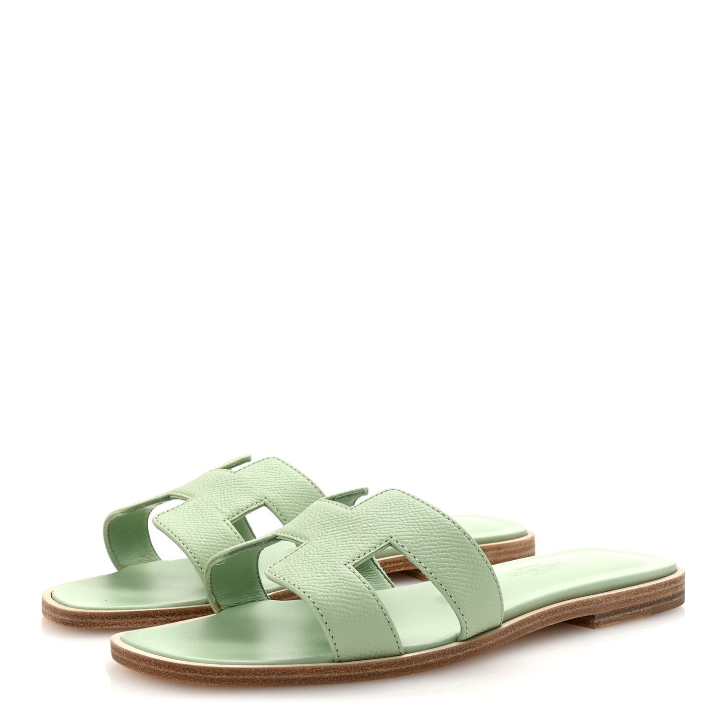 Hermes Epsom Oran Sandals 35 Vert Jade