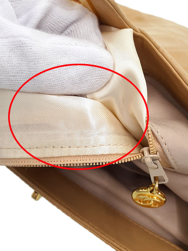 Chanel Matelasse Shoulder Bag Beige