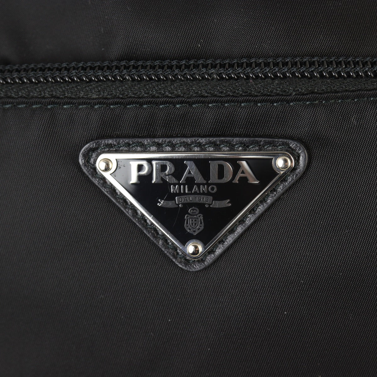 Prada Tessuto Vela Studded Shoulder Bag