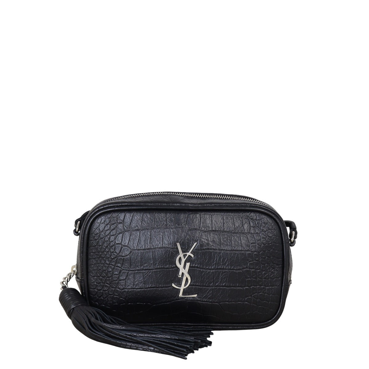 Saint Laurent Lou Mini Camera Bag Croc-Embossed