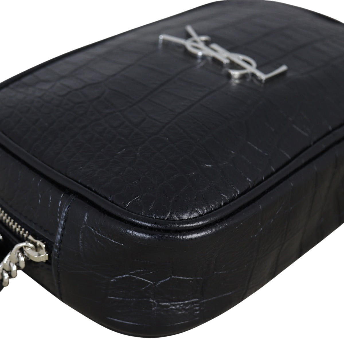 Saint Laurent Lou Mini Camera Bag Croc-Embossed