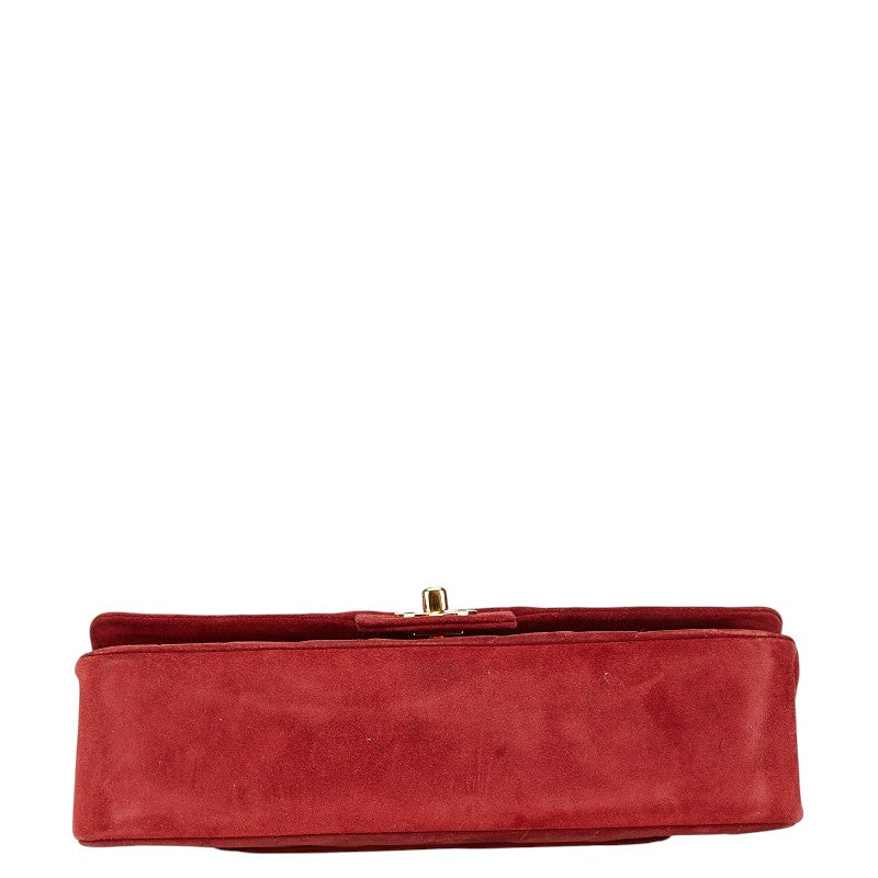 Chanel Double Flap V Stitch Suede Shoulder Bag Classic Flap